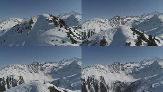 阿尔卑斯山冷山山顶雪冰旅游运动生态旅游山脉山峰悬崖岩石山脊高清在线视频素材下载