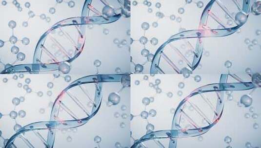 旋转的DNA与生物科技概念3D渲染高清在线视频素材下载