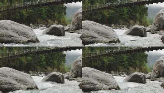 河流冲击岩石慢动作拍摄高清在线视频素材下载