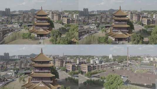 航拍城市景德镇御窑博物馆高清在线视频素材下载