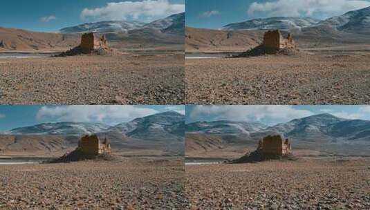 西藏旅游风光古代吐蕃烽火台遗址高清在线视频素材下载