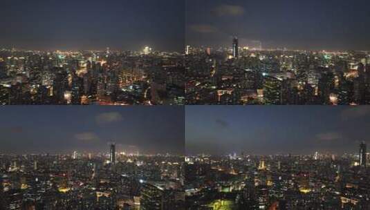 上海徐家汇夜景航拍高清在线视频素材下载
