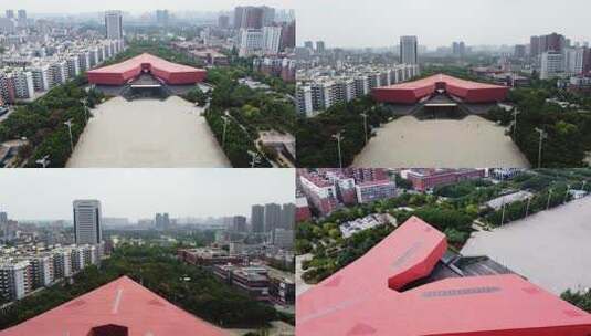 湖北武汉辛亥革命博物馆 纪念馆地标航拍高清在线视频素材下载