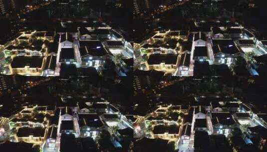 航拍江苏无锡南长街步行街夜景高清在线视频素材下载