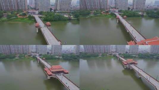 航拍漳州南山大桥建筑风光高清在线视频素材下载