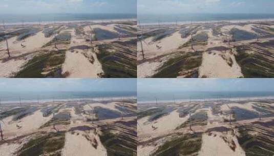 巴西标志性的雨水湖和沙丘。Lencois Maranhens巴西。高清在线视频素材下载