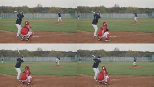 棒球投手把球扔向击球手高清在线视频素材下载