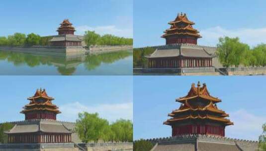 北京地标故宫角楼实拍高清在线视频素材下载