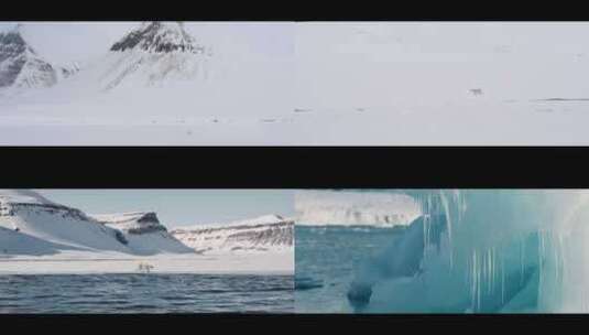 无人机航拍北极冰山冰川北极熊冰盖冰架冰原高清在线视频素材下载