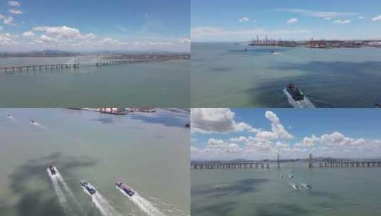 泉州湾泉州开渔节航拍高清在线视频素材下载