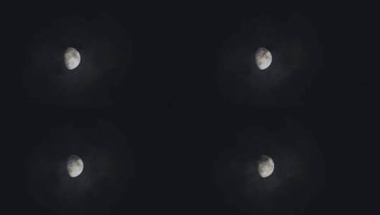 夜晚月亮乌云高清在线视频素材下载
