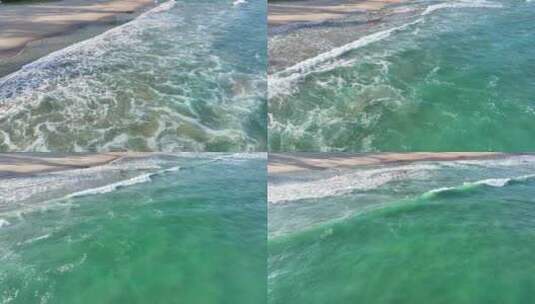 深圳南澳西冲沙滩海岸线航拍高清在线视频素材下载