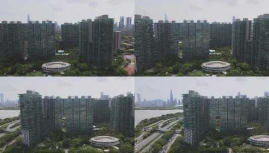 深圳滨海大道周边房地产高清在线视频素材下载