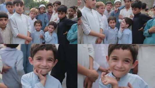 巴基斯坦一群小男孩地拍高清在线视频素材下载