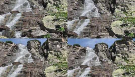 斯洛伐克Skok瀑布High Tatry的美丽景色-特写镜头高清在线视频素材下载