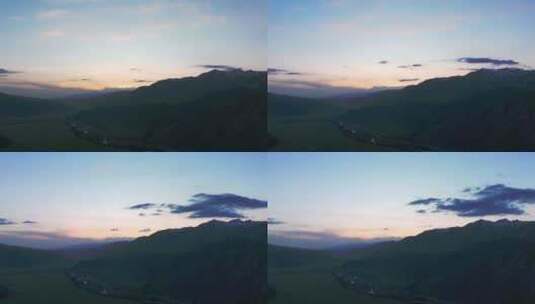 黄昏时分的新疆独库公路自然风景高清在线视频素材下载