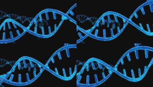 透明通道 蓝色DNA链 三维变换高清在线视频素材下载