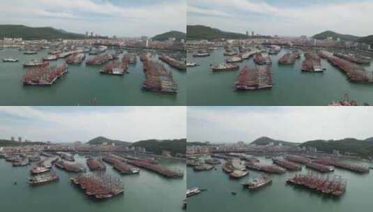渔港 码头 船只 渔船 船 闸坡 港口高清在线视频素材下载