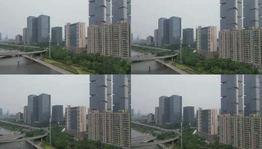 河南开封城市建设航拍高清在线视频素材下载