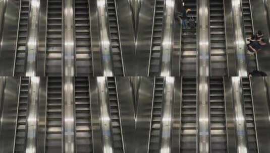四列扶手电梯高清在线视频素材下载