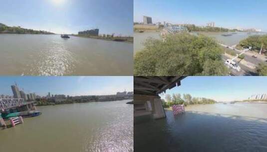 穿越京杭大运河高清在线视频素材下载