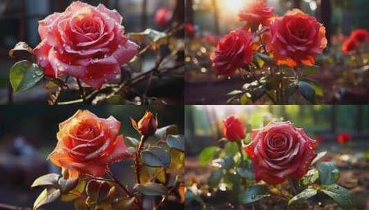 4K粉色玫瑰萃取玫瑰花特写粉红浪漫玫瑰花高清在线视频素材下载