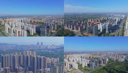 航拍枣庄薛城城南城市发展楼盘房地产高清在线视频素材下载