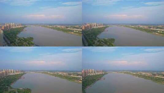河南省洛阳市洛河风光航拍高清在线视频素材下载