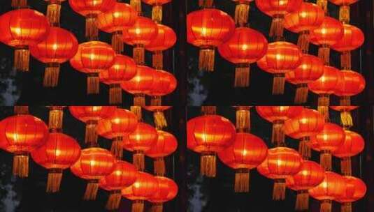 南京夫子庙老门东景区悬挂的过年氛围红灯笼高清在线视频素材下载