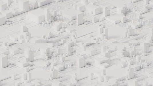 白色方块几何体科技感背景3D渲染高清在线视频素材下载