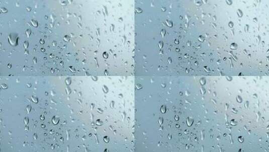 雨水 水滴 玻璃 窗户高清在线视频素材下载