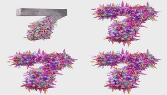 创意数字开满鲜花三维渲染带通道广告素材高清在线视频素材下载