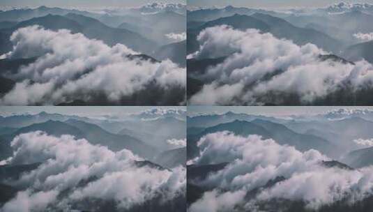 航拍高山和云雾高清在线视频素材下载
