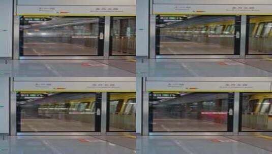 杭州地铁三号线列车进站慢镜头高清在线视频素材下载