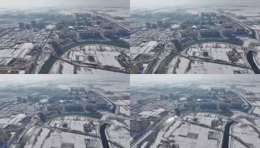 冬天雪后的城市高清在线视频素材下载