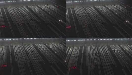 武汉动车段航拍 夜景高清在线视频素材下载