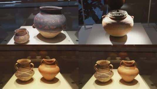 博物馆彩陶 国宝文物高清在线视频素材下载