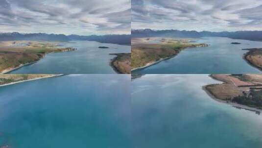 航拍新西兰特卡波湖自然风光高清在线视频素材下载