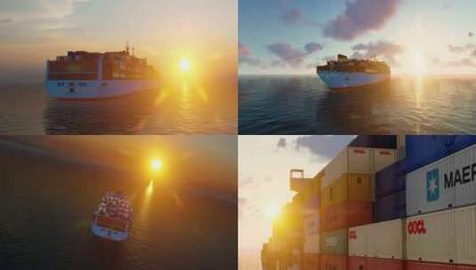 4K集装箱货轮海上行驶高清在线视频素材下载