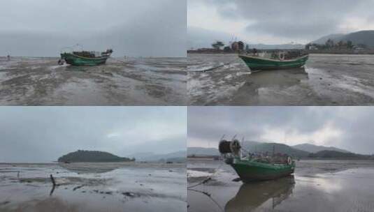 海陵岛瓦晒湾网红赶海圣地航拍高清在线视频素材下载