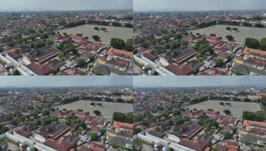 原创 印尼爪哇岛日惹王宫航拍建筑风光高清在线视频素材下载