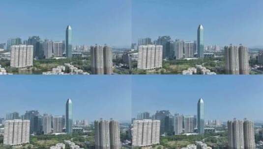 惠州cbd兴业银行航拍荣灿惠州中心大厦高清在线视频素材下载