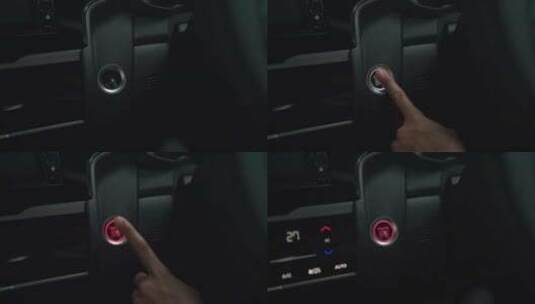 手推启动汽车发动机跟随按钮手指按下按钮启高清在线视频素材下载