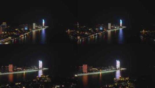 【4k】厦门双子塔夜景航拍合集2高清在线视频素材下载