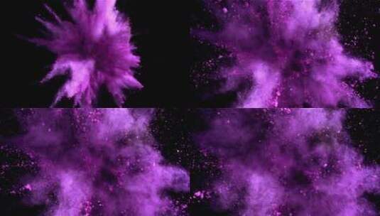 黑色背景上彩色粉末的超慢速运动爆炸在10高清在线视频素材下载