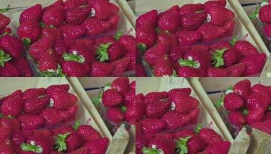 新鲜草莓特写高清在线视频素材下载