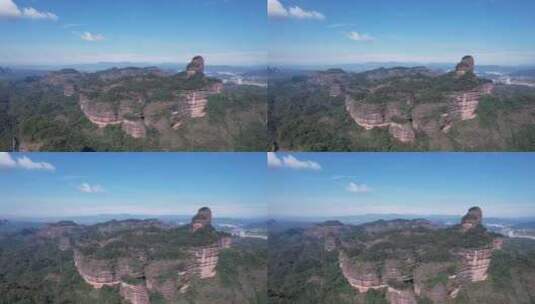 广东丹霞山5A景区丹霞地貌航拍高清在线视频素材下载