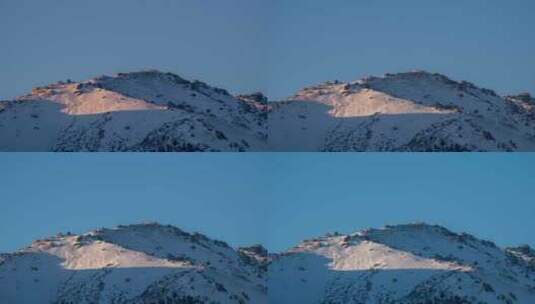 新疆南山天文台雪山峰顶日出高清在线视频素材下载