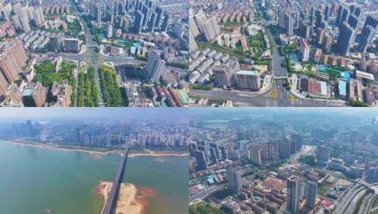 江西南昌赣江江景高楼大厦大景全景航拍城市高清在线视频素材下载