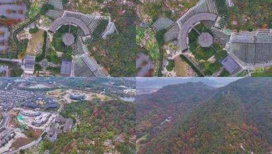 浙江绍兴会稽山大禹陵景区航拍越城区风景大高清在线视频素材下载